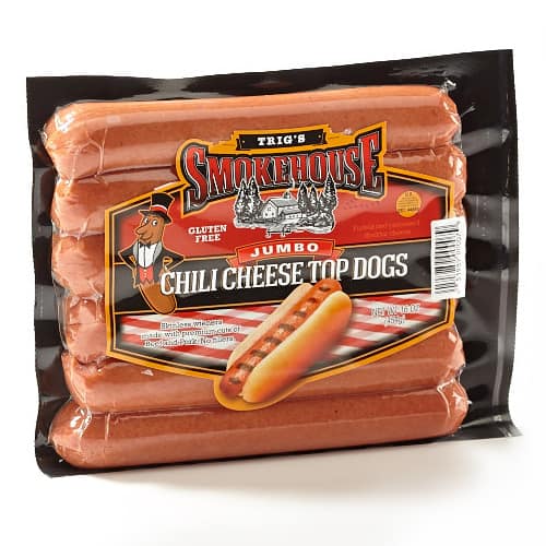 Jumbo Chili Cheese Top Dogs 16 oz Trig's Smokehouse