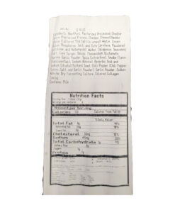 Trig's Smokehouse Jalapeno Cheddar Snack Sticks Nutrition info 8oz pkg.