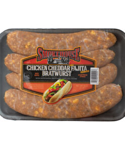 Image of the Trig's Smokehouse Chicken Cheddar Fajita Bratwurst 16 oz. package.