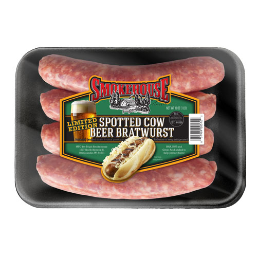 Trig's Smokehouse Spotted Cow Brat image 16 oz pkg.